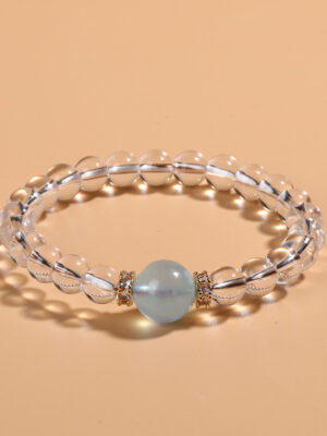 Aquamarine White Crystal Bracelet